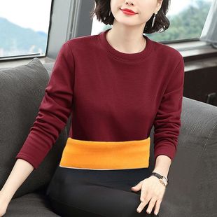 洋气显瘦内搭打底衫 节加绒加厚大码 上衣 T恤女秋冬季 保暖防寒长袖
