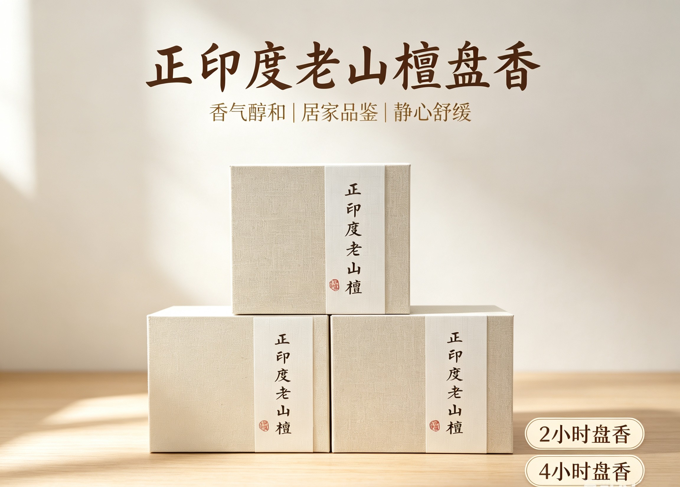 印度老山檀香盘香天然香薰香料家用室内持久安神送礼