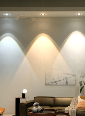 嵌入式暗装中式孔灯客厅吊顶筒灯小山丘射灯led电视墙家用cob洞灯