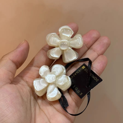 法国设计dominique denaive25ss香草白浪漫花朵耳夹耳饰耳环女