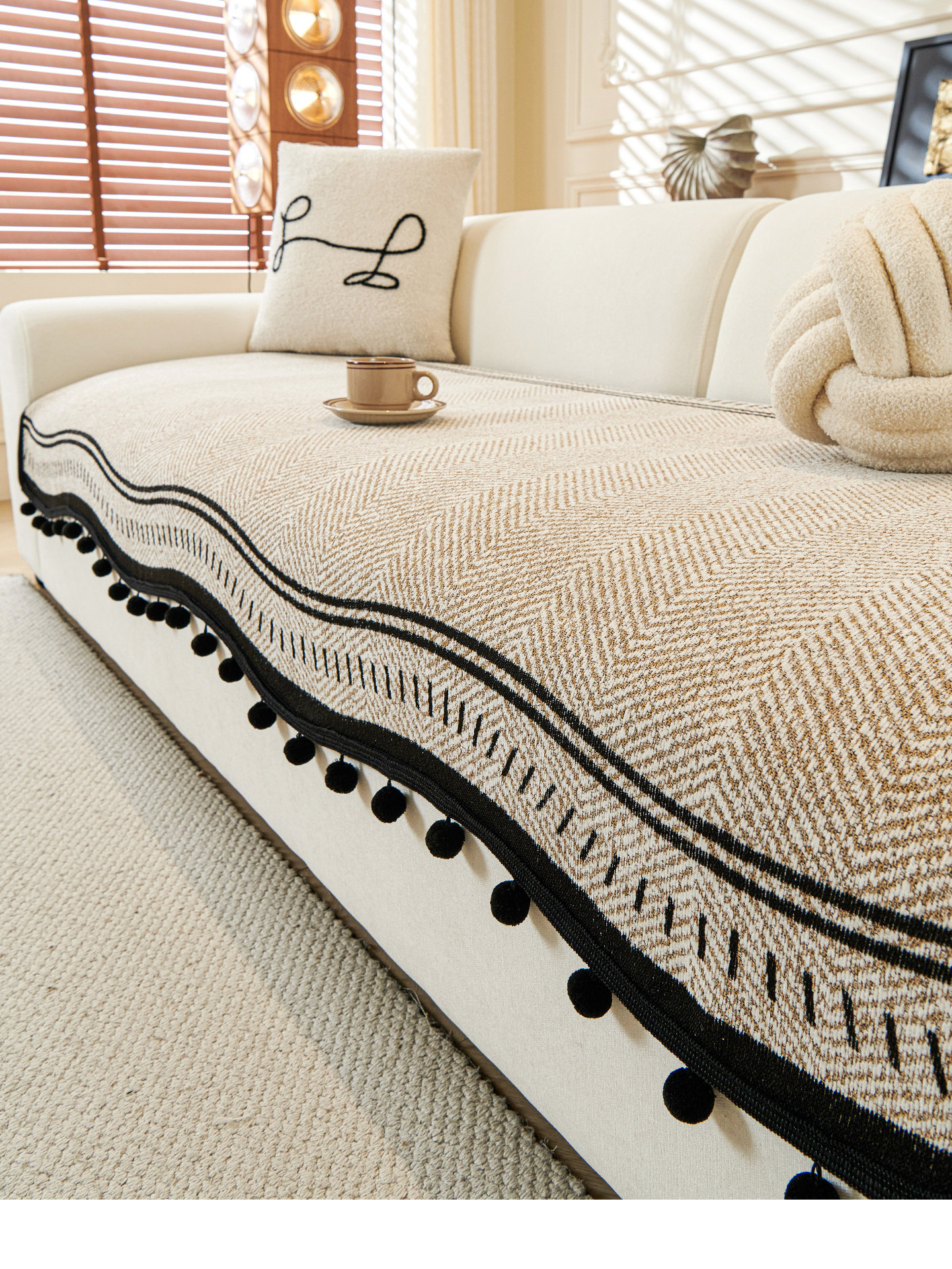 现代简约沙发套雪尼尔不对称防滑沙发垫，适用于所有季节2025全新,居家布艺,沙发垫,淘宝优惠券,粉丝福利购,淘宝优惠卷