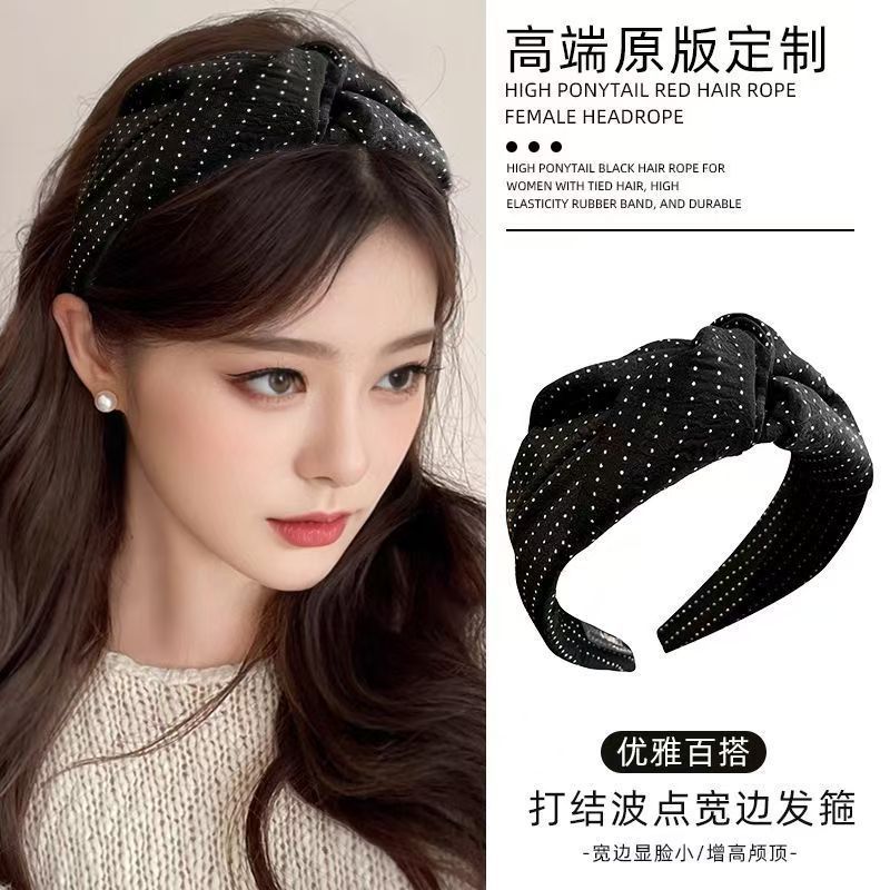 韩系小波点布艺发箍简约百搭