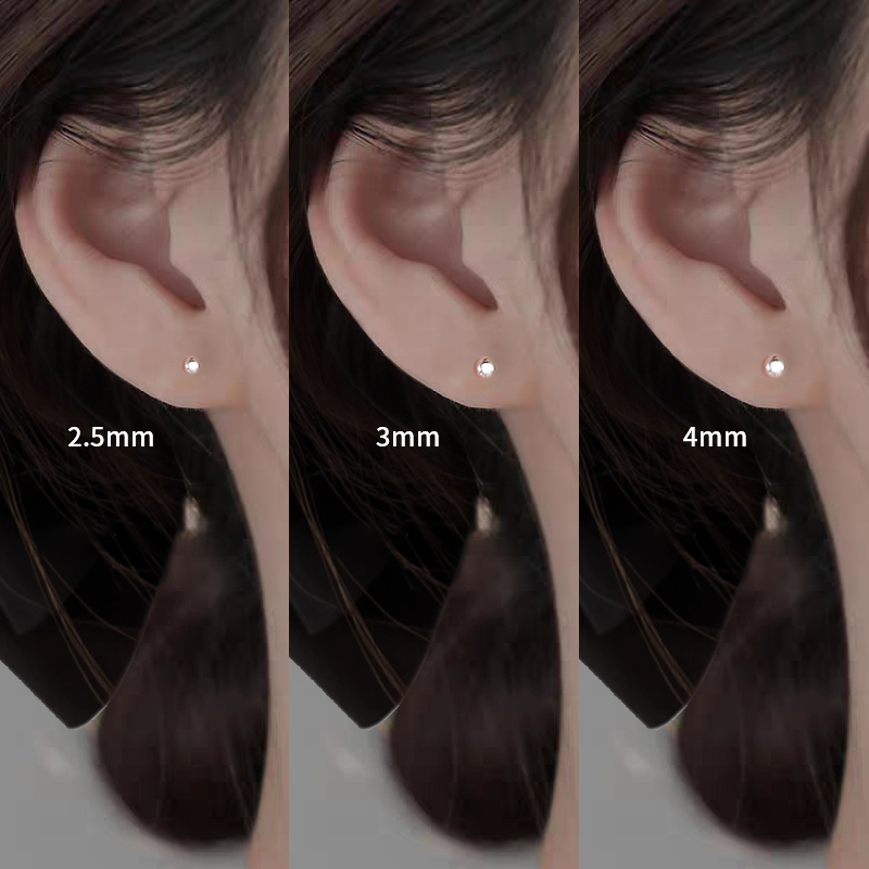 S999纯银耳钉女养耳洞耳环