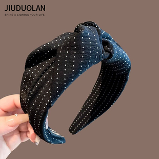 高颅顶宽边波点发箍女日常外戴2026新款压发春夏洗脸头箍防滑头饰