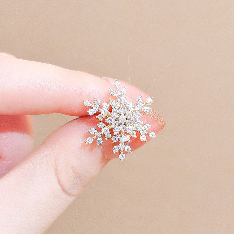 高级感雪花旋转气质防走光固定针