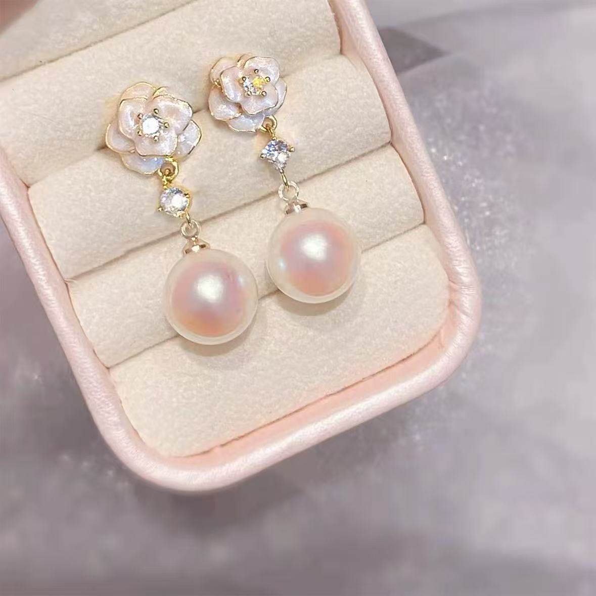 法式山茶花粉色珍珠耳环女2026新款爆款耳钉高级感无耳洞耳夹耳饰,饰品/流行首饰/时尚饰品新,耳环,淘宝优惠券,粉丝福利购,淘宝优惠卷
