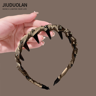 2025新款高级感水钻发箍女高颅顶洗脸时尚洋气压发带齿头箍发饰