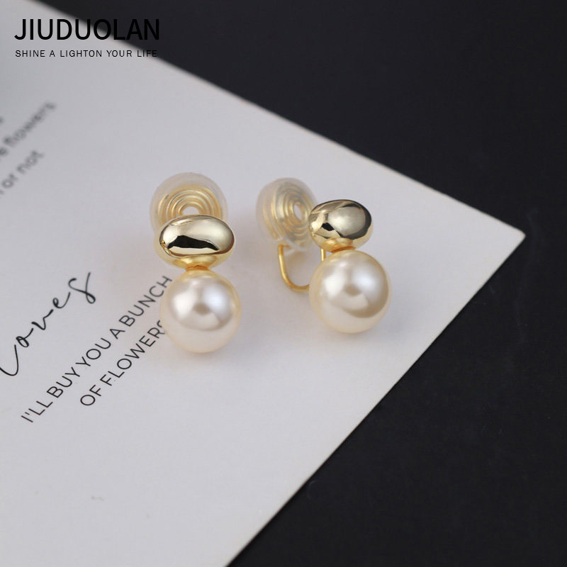 轻奢金豆珍珠耳夹女无耳洞简约精致耳钉2026年新款气质蚊香盘耳饰,饰品/流行首饰/时尚饰品新,耳夹,淘宝优惠券,粉丝福利购,淘宝优惠卷