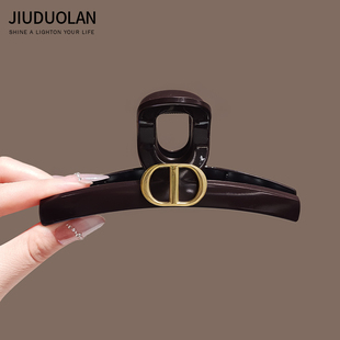 2025新款CD抓夹女高级感秋冬鲨鱼夹后脑勺盘发D家半扎发夹子头饰