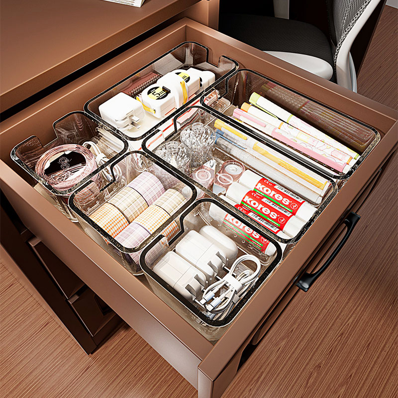 抽屉分隔收纳盒分格内置亚克力化妆品口红办公桌文具小杂物整理盒