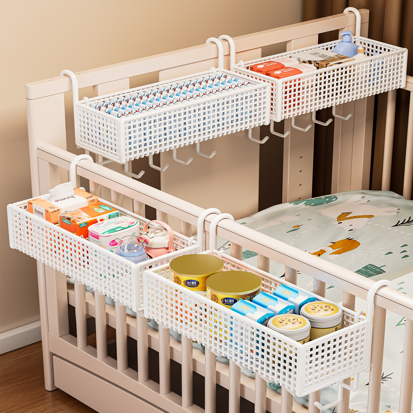 婴儿宝宝床边收纳置物宿舍床头