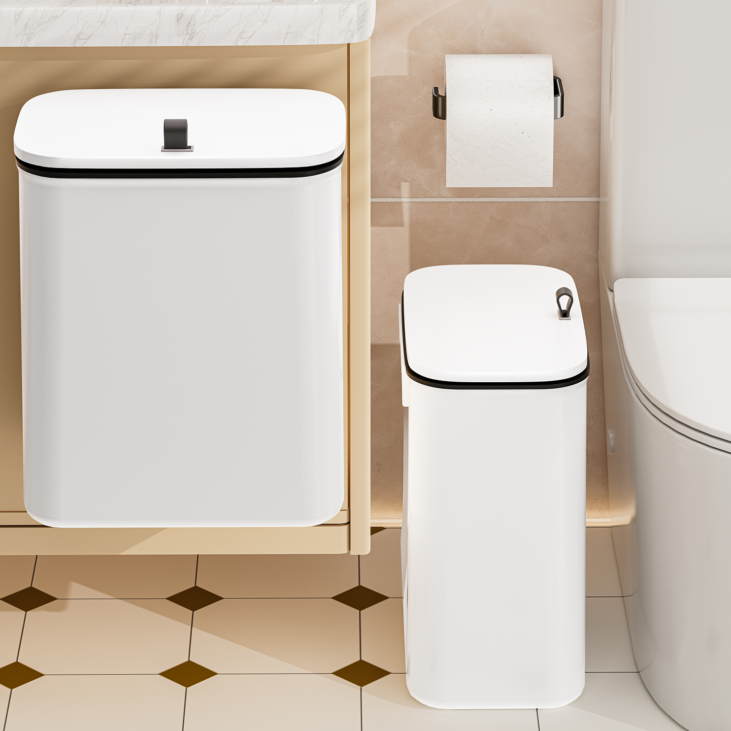 卫生间垃圾桶壁挂式2025新款家用厕所厨房客厅带盖浴室窄缝专用桶