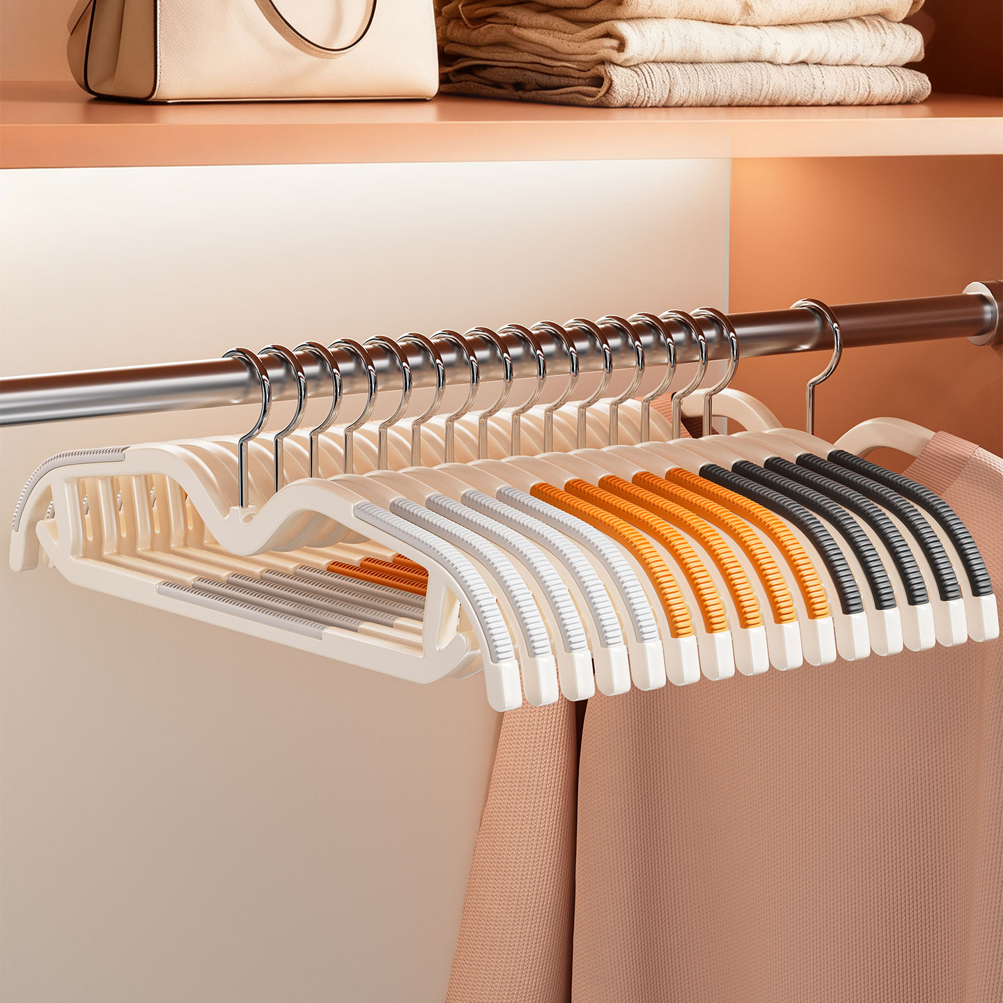 短颈衣架家用挂衣无痕缩脖子衣撑