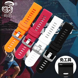 vivoactive3 S40手表配件替换表带 男女款 户外运动硅胶手表带 代用Garmin佳明forerunner245 式 645