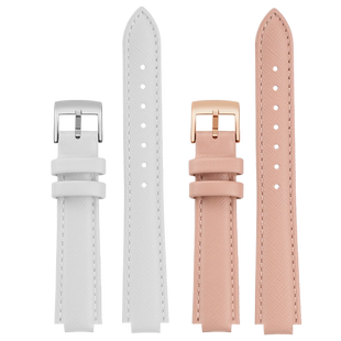 均思手表带 适配Casio卡西欧女表SHEEN系列真皮表带SHE-4029 SHE-3034红色牛皮表带凸口女士配件