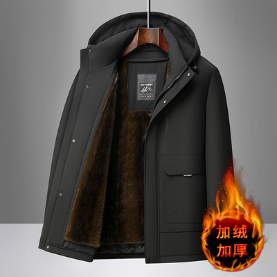 爸爸冬装棉衣外套中老年男士