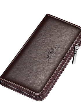 男士新款手包男钱包长款潮拉链手抓包夹子青年商务时尚学生手拿包