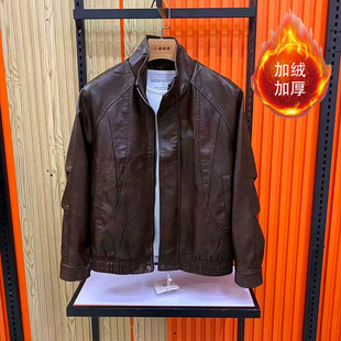 痞帅皮衣男士今年流行立领夹克2025新款爆款秋冬装高级感加厚外套