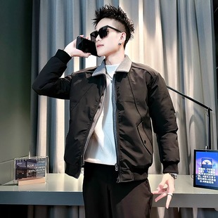 爆款 冬季 潮牌棉衣2025新款 修身 棉袄痞帅加厚外套 夹克棉服男款