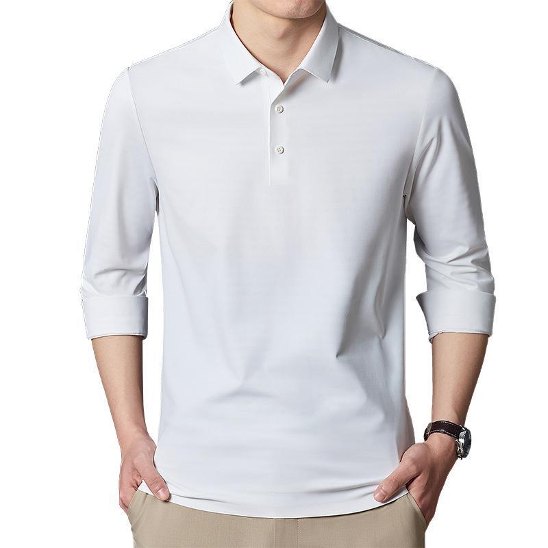 纯色打底衫无痕polo衫长袖