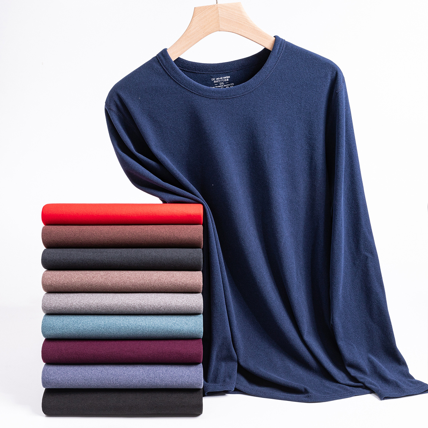 秋冬德绒加厚保暖套装男女长袖