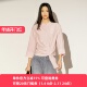 女长袖 雪歌26春通勤风系带收腰衬衫 粉色纽扣上衣XL121012A516