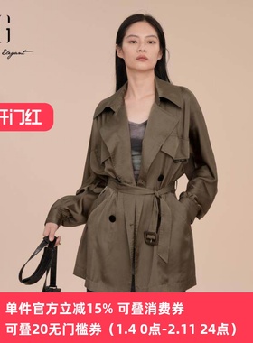 XG/雪歌25春专柜品牌正品新款女装翻领外套上衣风衣XK108008A543