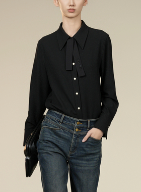 XG/雪歌2025年冬季新款休闲百搭修身长袖衬衫女上衣XK421008A590