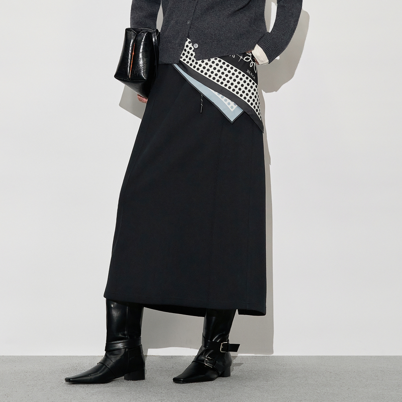 XG/雪歌松紧腰半身裙中长款裙子