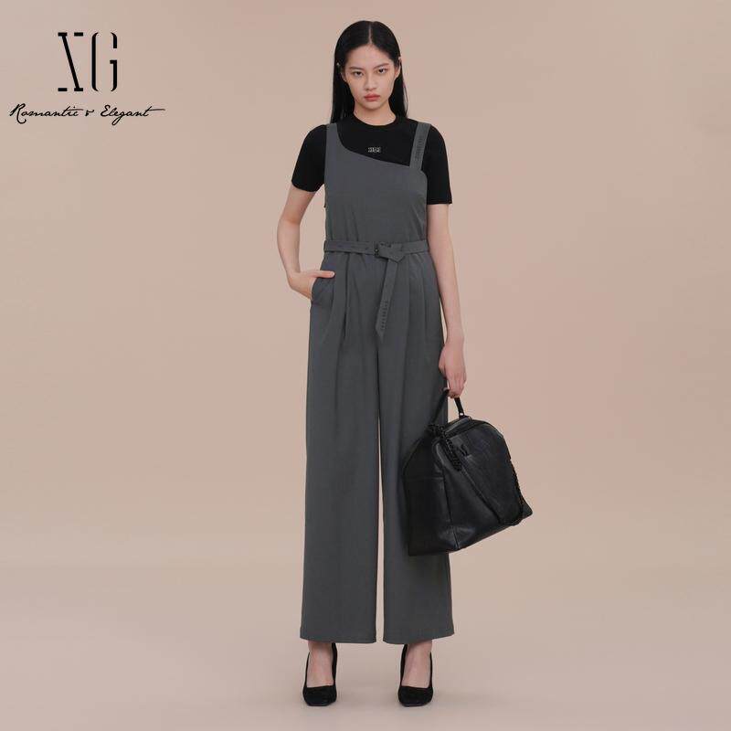 XG/雪歌2025春新款背带长裤女