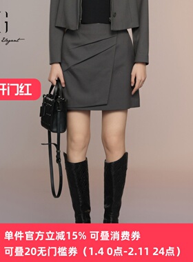 XG/雪歌25年秋季新款百搭高腰短裙显瘦A字半身裙女XK303010A483