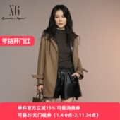 外套XK308003A573 休闲连帽风衣女百搭中长款 雪歌25年秋季 新款