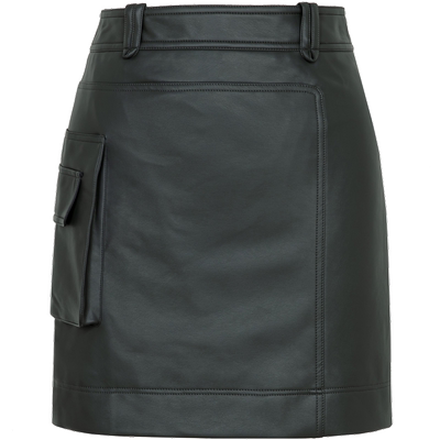 XG/雪歌黑色半身裙光感皮裙短裙