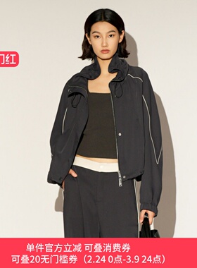 XG/雪歌26春季短外套女连帽拉链运动风休闲夹克上衣XL107022A383