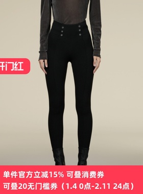 XG/雪歌2025年冬季新款黑色显瘦修身休闲裤女长裤XK402032A390