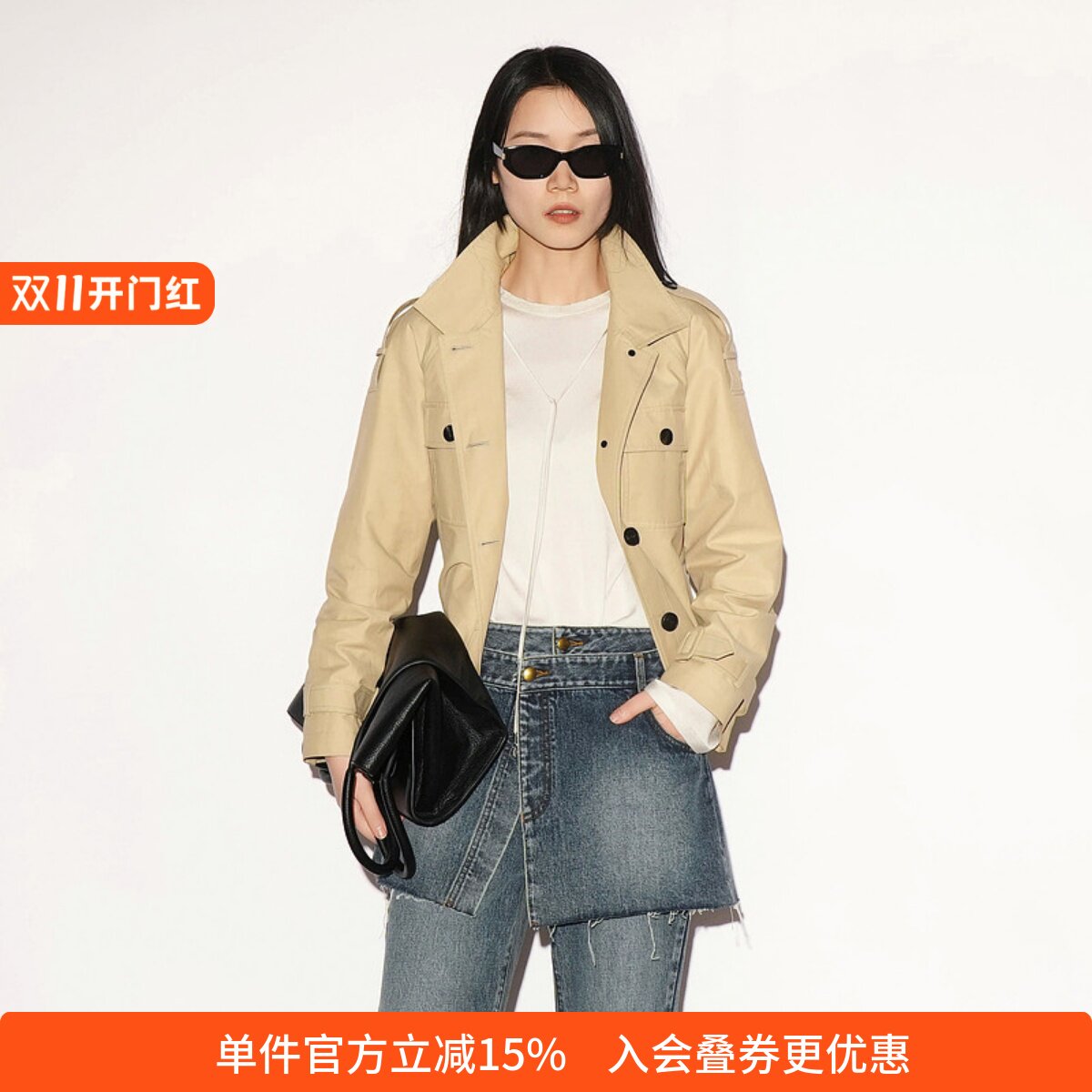 XG/雪歌修身通勤简约风衣外套