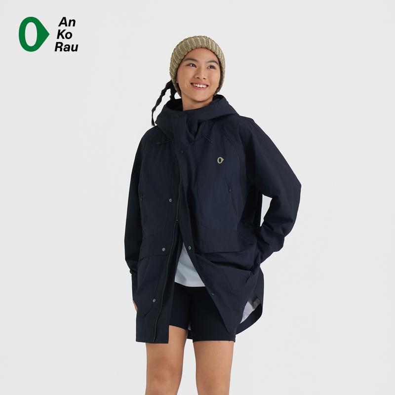 AnKoRau安高若梭织格子带帽外套