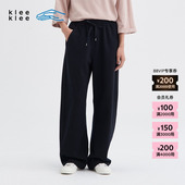 25冬女士环保棉舒适羊毛双层直筒裤 klee 新品 素然
