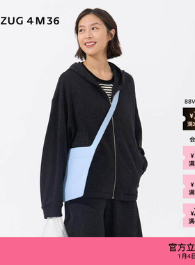 【新品】素然ZUCZUG 4M36 25冬女士美丽诺羊毛针织布阔系拉链外套
