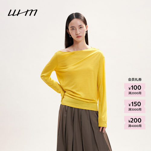 WHM美利诺羊毛一字领上衣