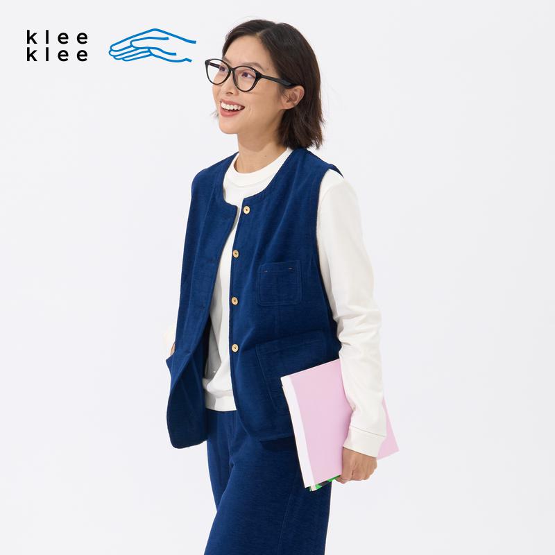 kleeklee环保棉雪尼尔蓝布马甲