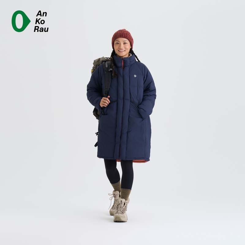 AnKoRau双面穿轻量蓬松长羽绒服