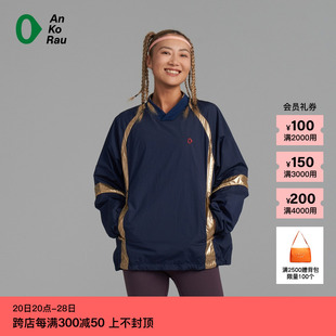 新品 素然AnKoRau安高若 24早春女士美式 复古休闲运动拼接卫衣