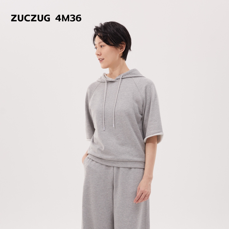 ZUCZUG4M36毛圈布戴帽半袖卫衣