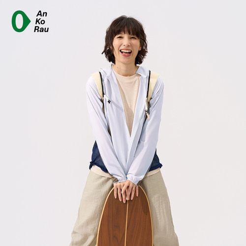 AnKoRau安高若拼网眼带帽外套