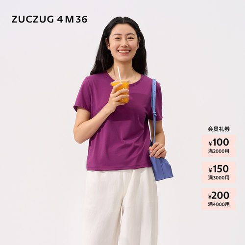 ZUCZUG4M36针织布小圆领短袖T恤