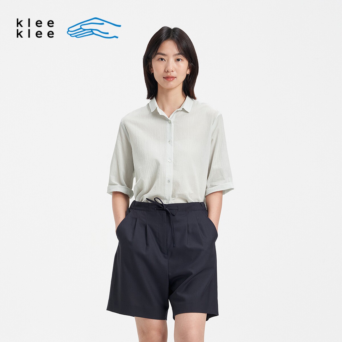 KleeKlee环保棉绉纱棉布衬衫