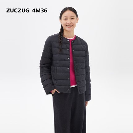 素然ZUCZUG 4M36女士轻便保暖超薄尼龙布圆领羽绒服