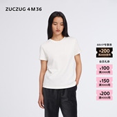 26春女士软糯空气层圆领合体短袖 T恤 ZUCZUG 4M36 新品 素然