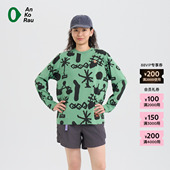 T恤 26春女士Coolmax艺术家涂鸦长袖 新品 素然AnKoRau 安高若